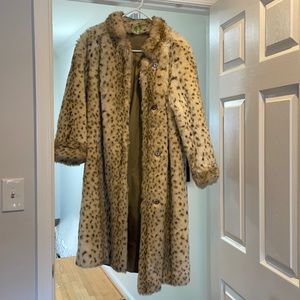 Vintage 60s Sportowne Futur Faux Cheetah Long Coat